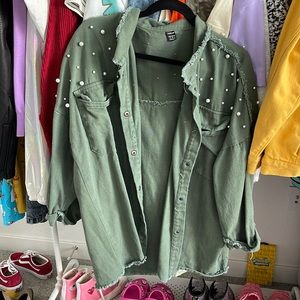 olive embellished jacket